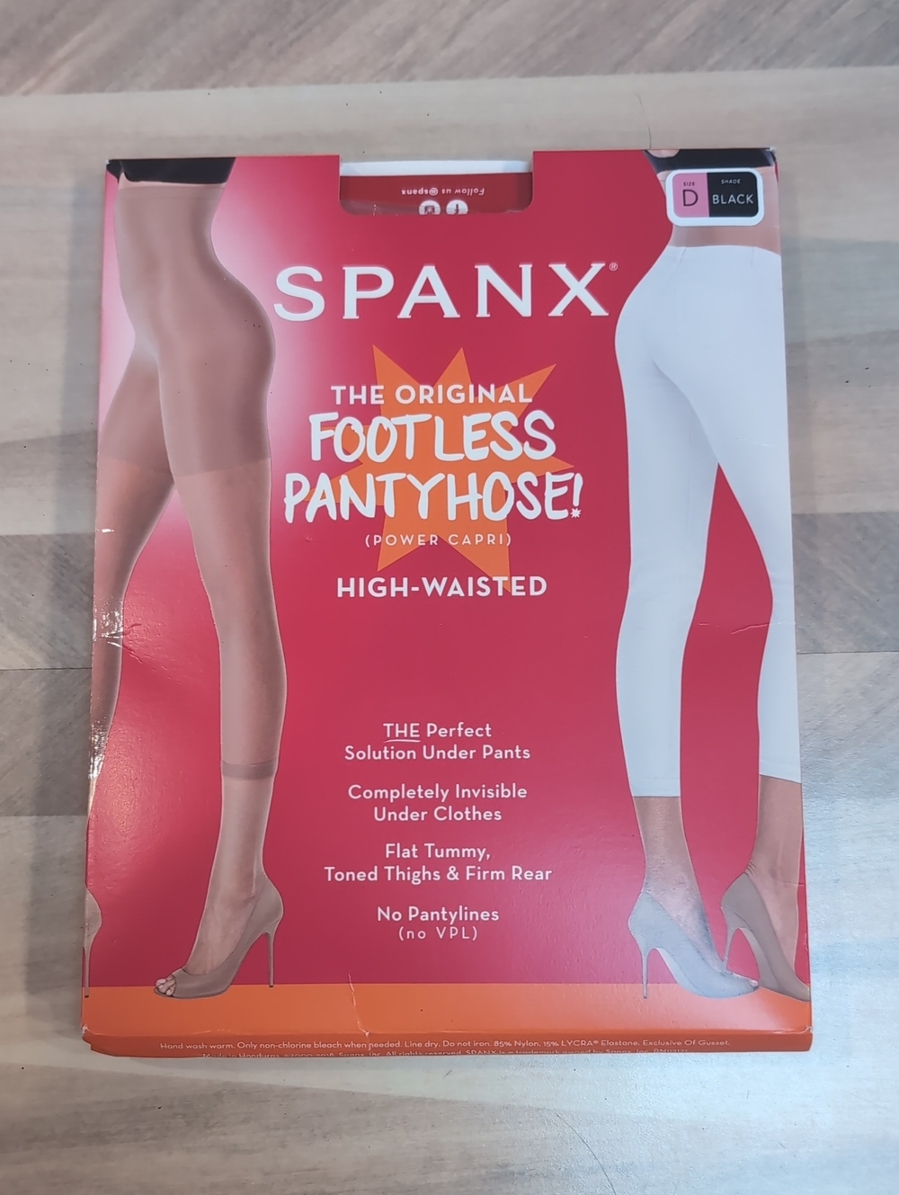 SPANX Footless High-Waisted Pantyhose - Black Size D